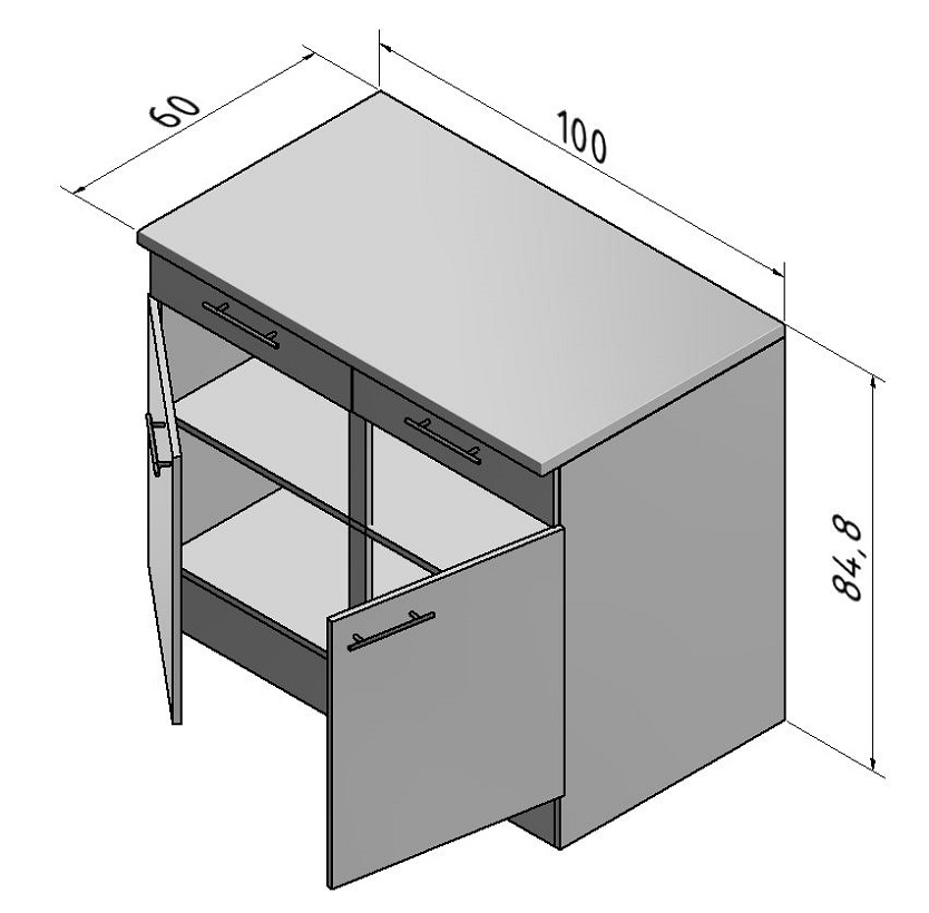 Optifit Kult Küchen Unterschrank 100 cm