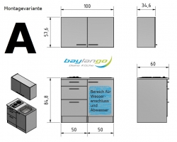 Optifit Miniküche mit E-Geräte »Lagos«, Breite 100 cm