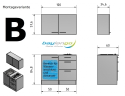 Optifit Miniküche mit E-Geräte »Lagos«, Breite 100 cm