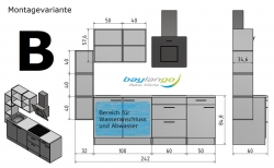 OPTIFIT Singleküche »Mini« inkl. E-Geräten, Breite 242 cm, »Genf«