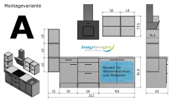 OPTIFIT Singleküche »Mini« inkl. E-Geräten, Breite 242 cm, »Oslo«
