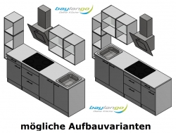 OPTIFIT Singleküche »Mini« inkl. E-Geräten, Breite 242 cm, »Oslo«