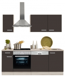 Optifit Küchenzeile mit E-Geräte »Faro«, Breite 210 cm, grau