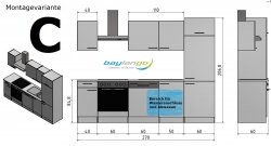 Optifit Küchenzeile mit E-Geräte »Lagos«, Breite 270 cm, weiß Seidenglanz