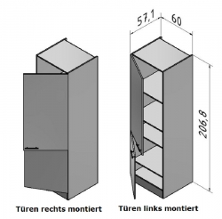 OPTIFIT Maxi-Hochschrank »Lagos«, weiß Seidenglanz, Breite 60 cm