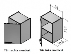 OPTIFIT Hängeschrank »Lagos«, weiß Seidenglanz, Breite 40 cm