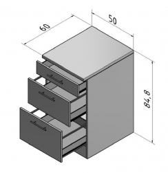 OPTIFIT Schubladen-Unterschrank »Faro«, grau, Breite 50 cm