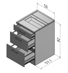 OPTIFIT Schubladen-Unterschrank ohne Arbeitsplatte »Faro«, grau, Breite 50 cm