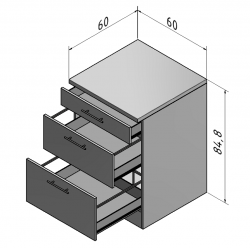 OPTIFIT Schubladen-Unterschrank »Faro«, grau, Breite 60 cm