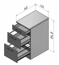 OPTIFIT Schubladen-Unterschrank »Faro«, grau, Breite 40 cm
